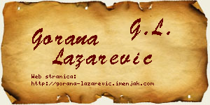 Gorana Lazarević vizit kartica